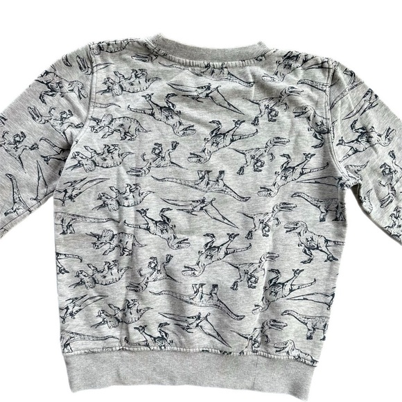 Joe Fresh Boys Grey Dinosaur Crewneck Sweatshirt Size 10-12 - Picture 3 of 5